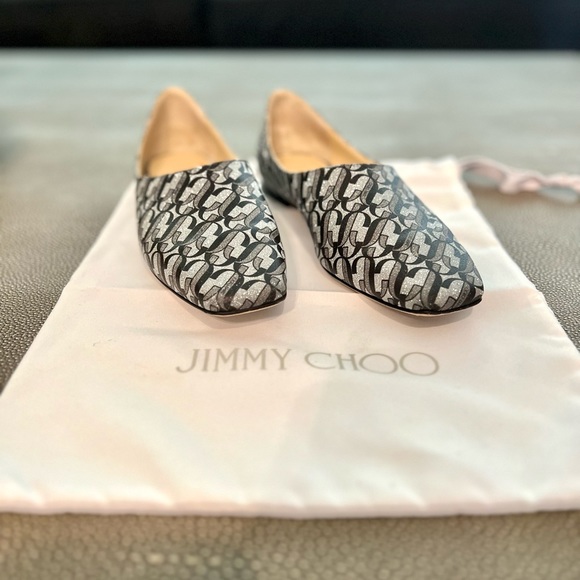Jimmy Choo Joselyn Flat in Glitter Leather - Picture 3 of 7